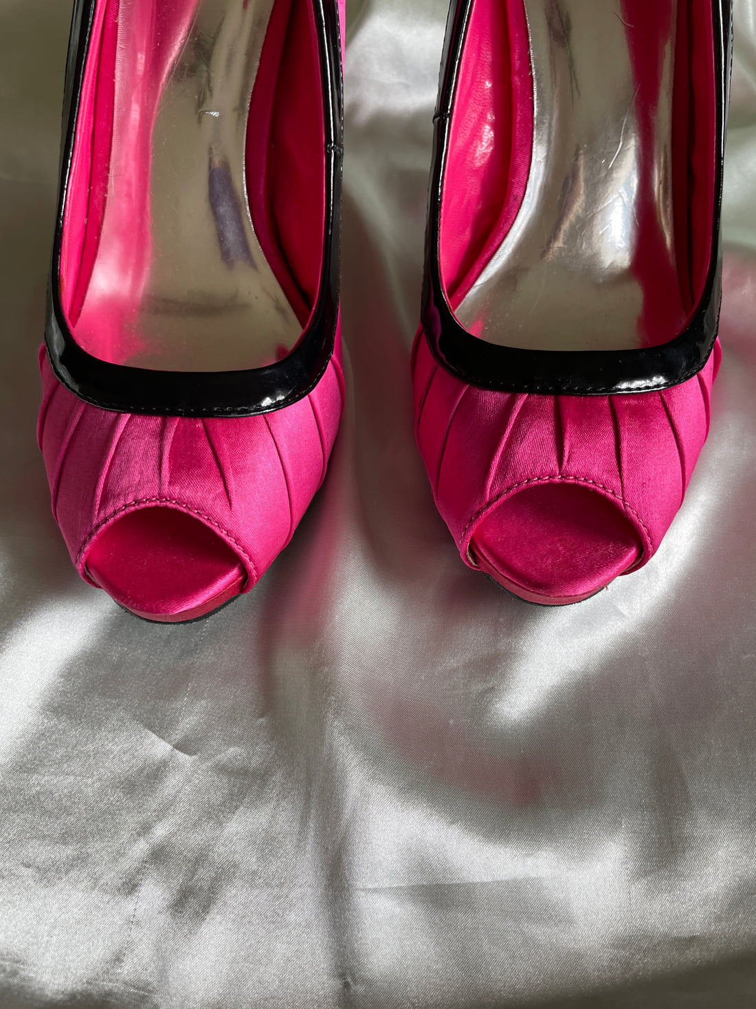 2000s Pink Peep Toe Vintage Style High Heels