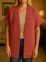 90s Vintage Hand Knit Acrylic Wool Blend Cardigan Sweater M
