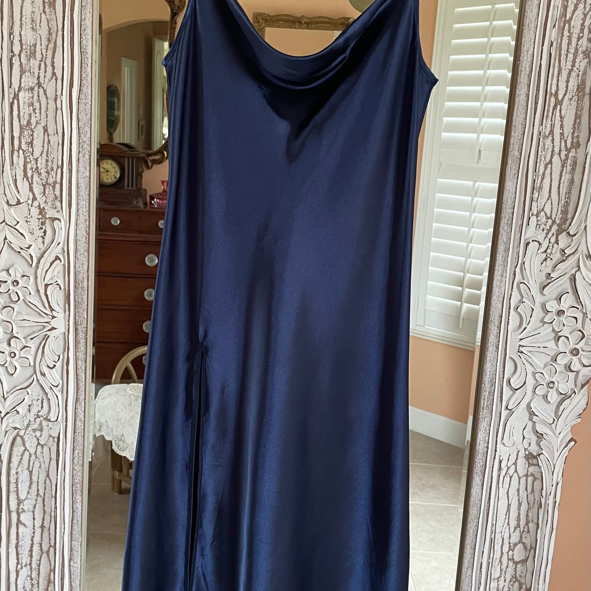 Elegant Silky Poly Loungewear Lingerie Gown M