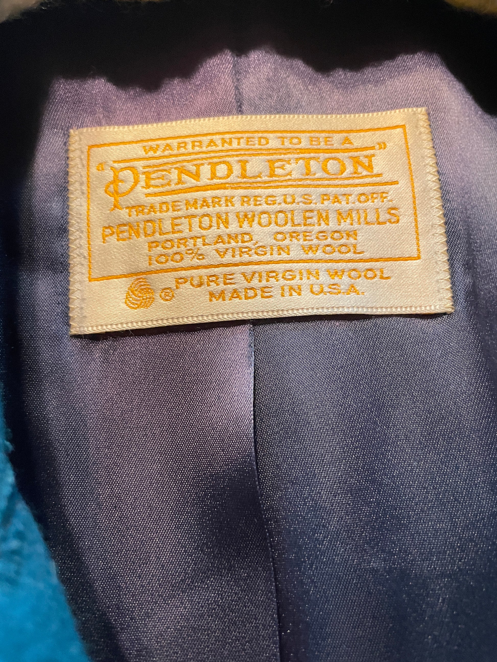  70s Pendleton Virgin Wool Women’s Blue Winter Coat