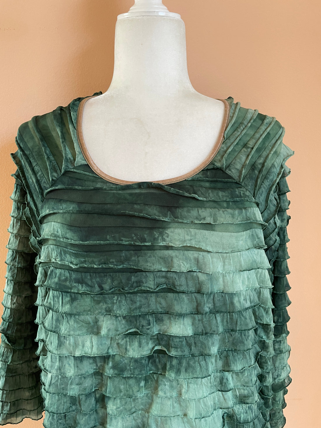 Ruffled green top