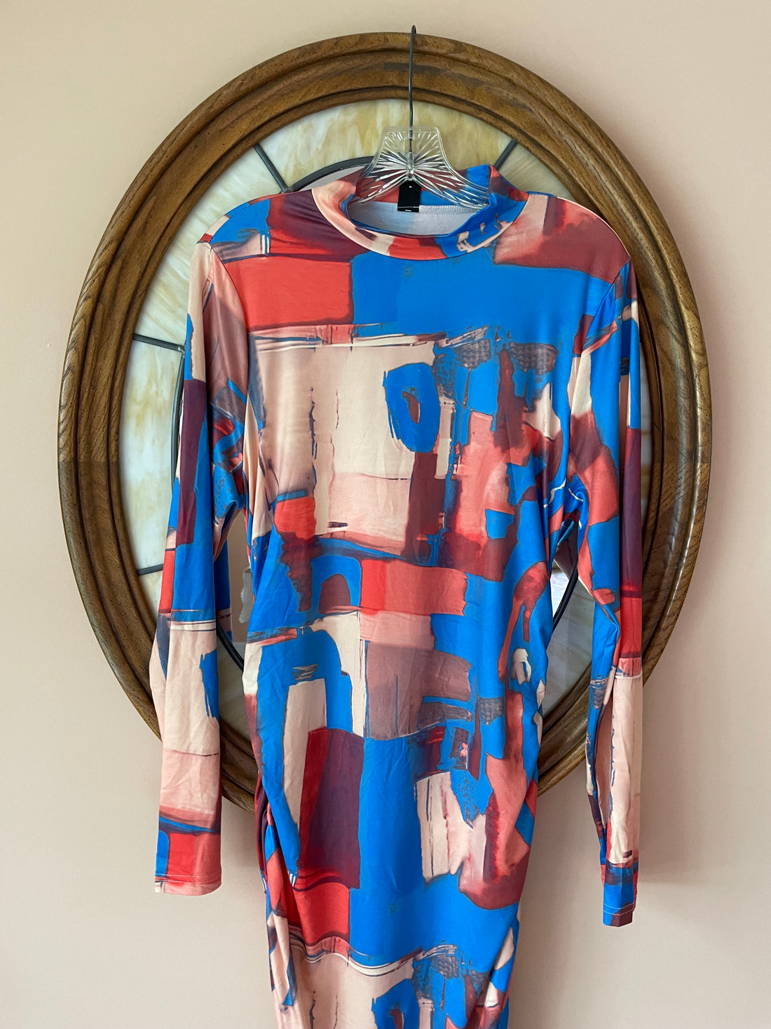 2000s Abstract Print Unique Long Dress M