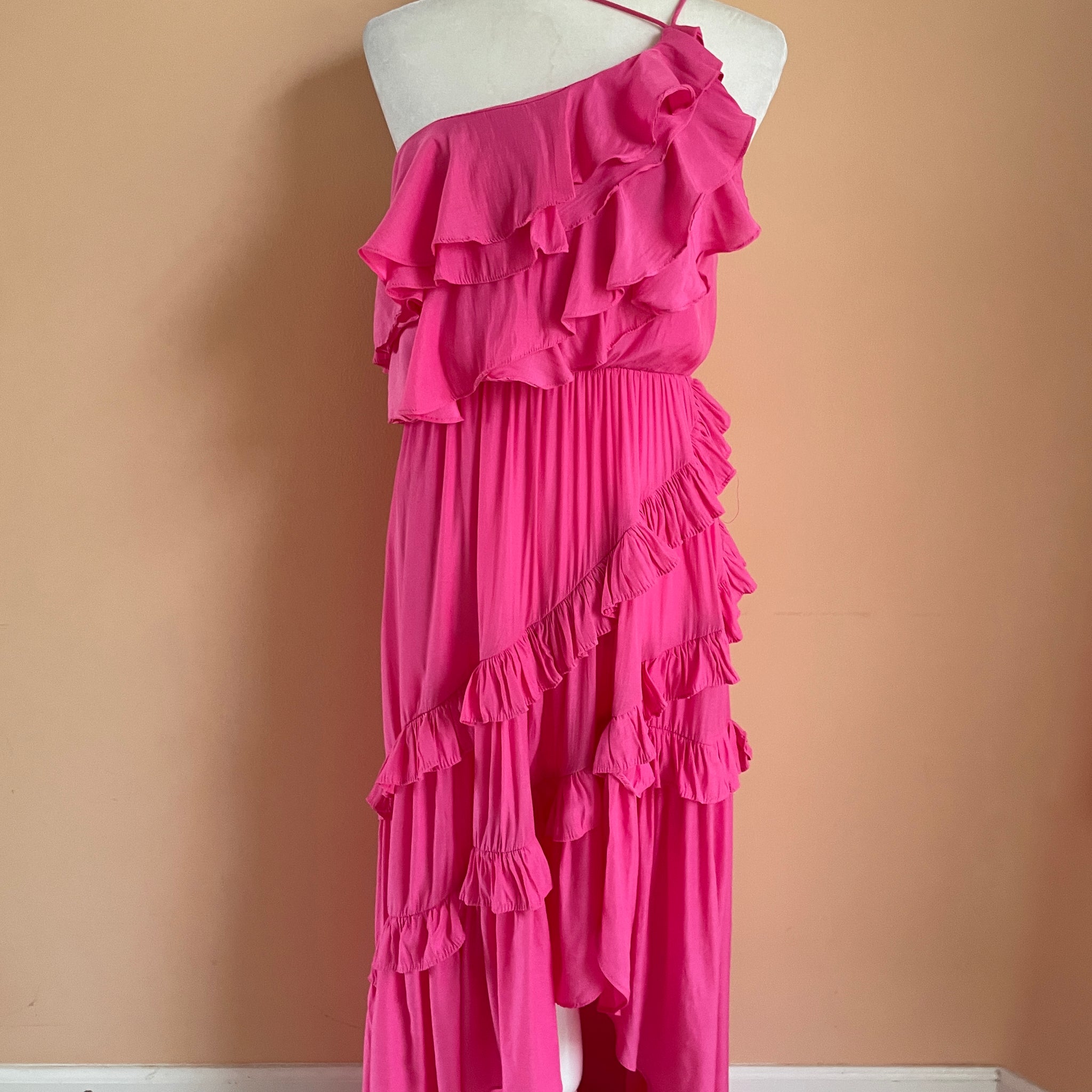 2000s Pink Ruffled Party Dress
