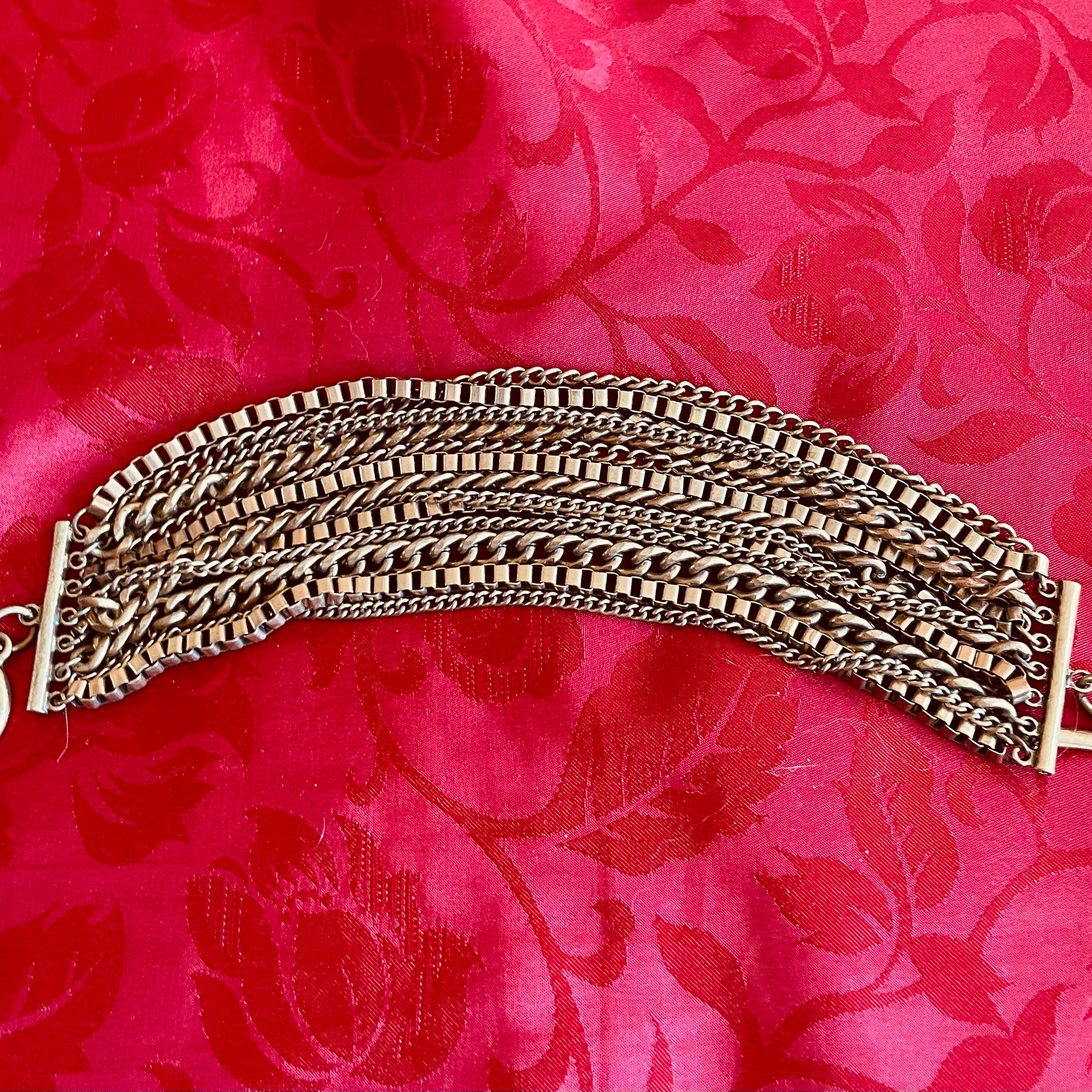 Vintage Bronze Tone Multiple Chains Bracelet