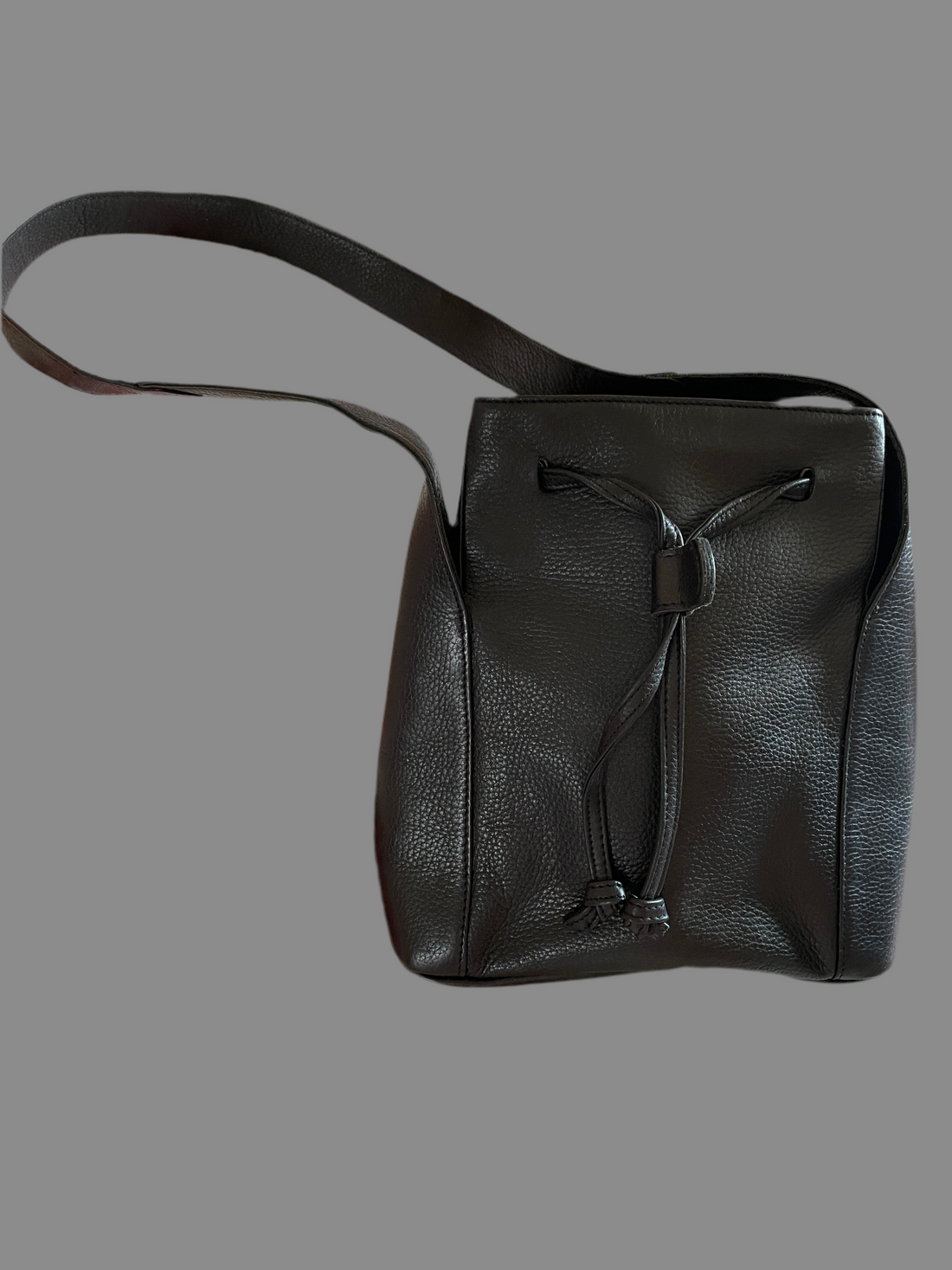 Faux Leather 90s Vintage Shoulder Bags with Drawstring Closure