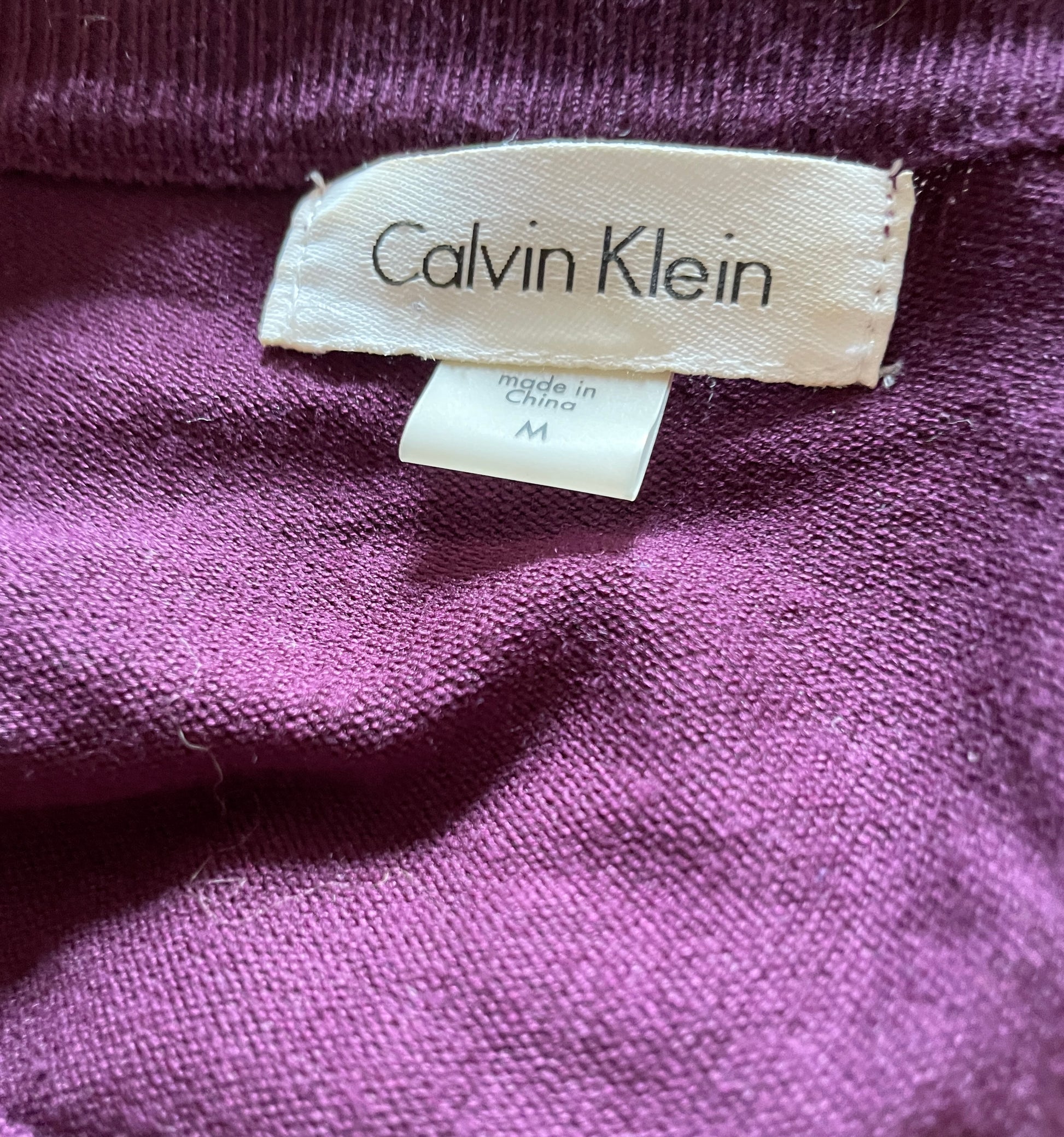  Calvin Klein 90s Burgundy Go Anywhere Sweater Dress M