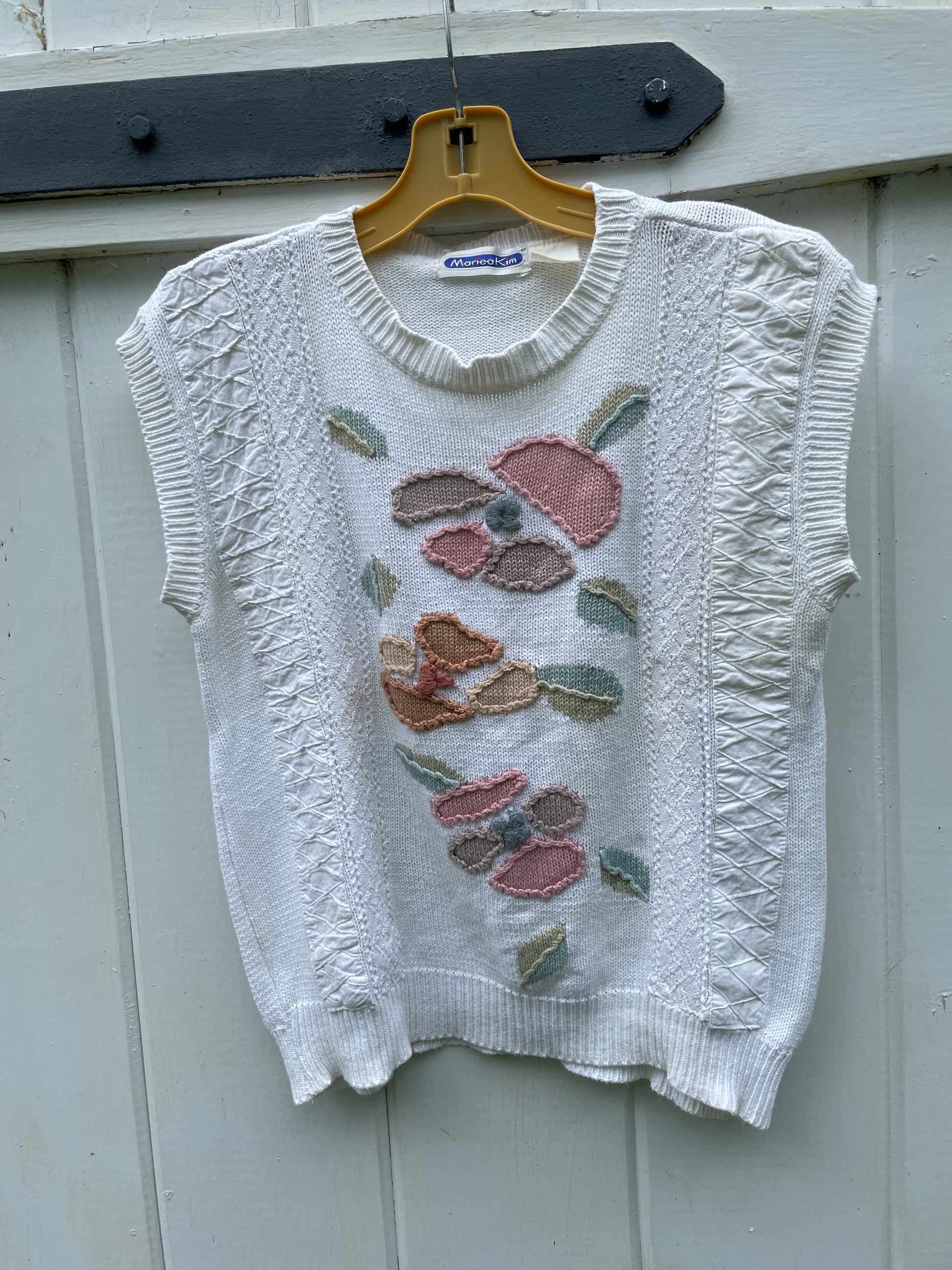 1970s handmade vest 70s Mariea Kim Handmade Wool Blend Knit Vest Top