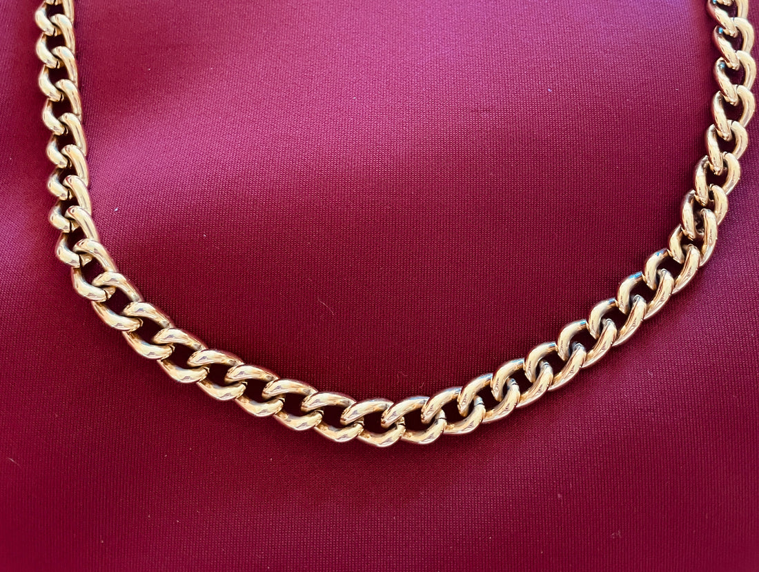 80s Vintage Pierre Cardin Gold Tone Curb Chain Classic Necklace