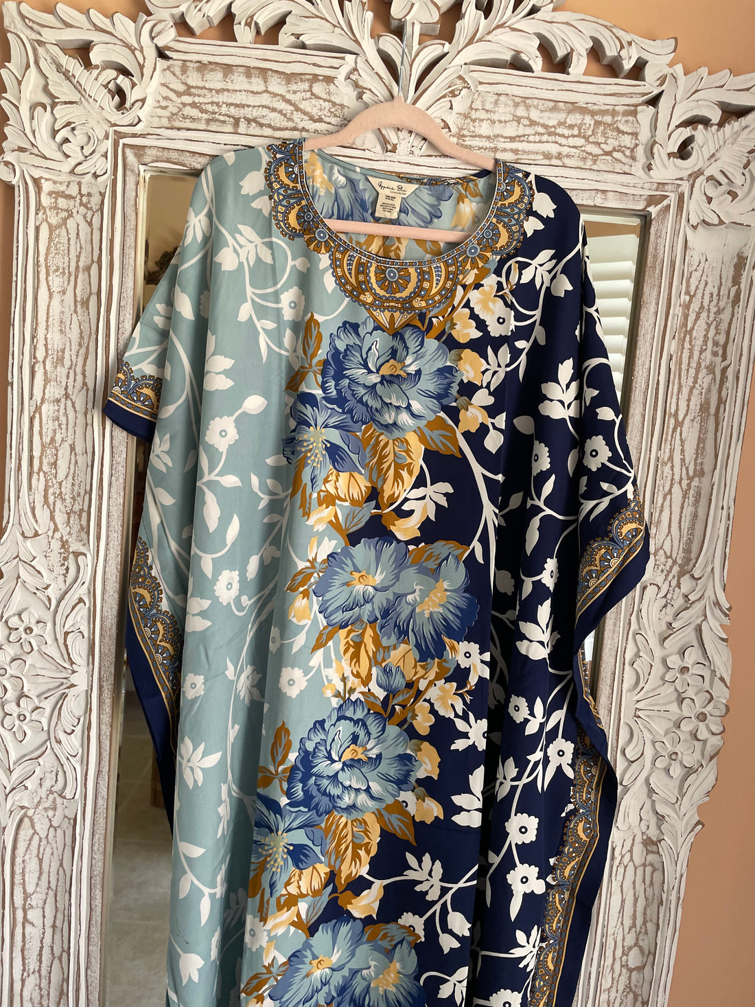 Kaftan Dress Beach Coverup Louge Floral Boho Casual Wear. Plus size