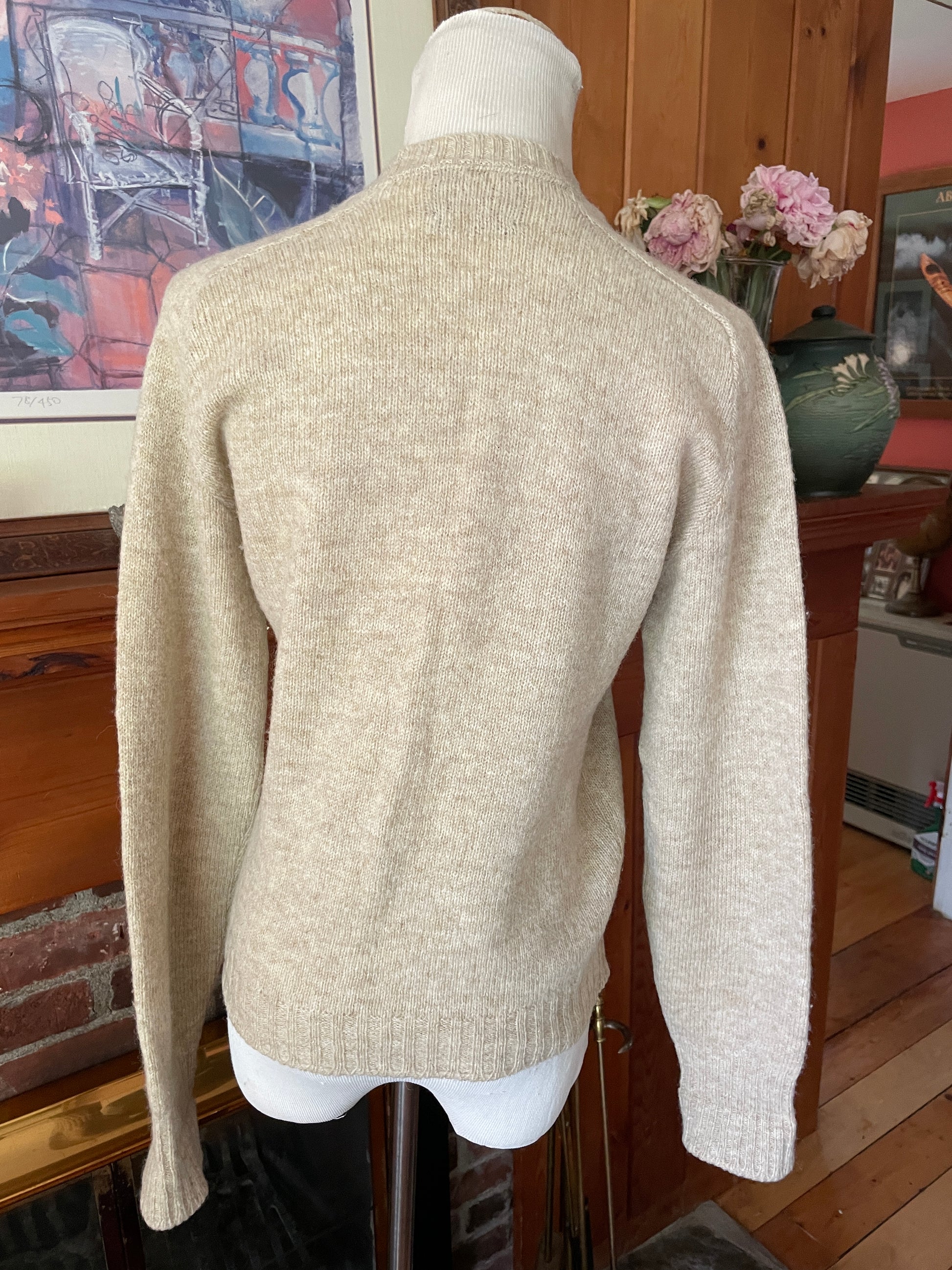  70s Mary Lewis Sears Virgin Shetland Wool Vintage pullover Sweater S