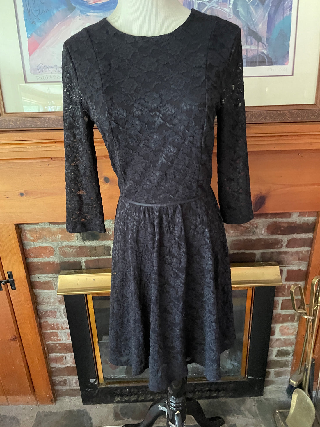 2000s black lace dress