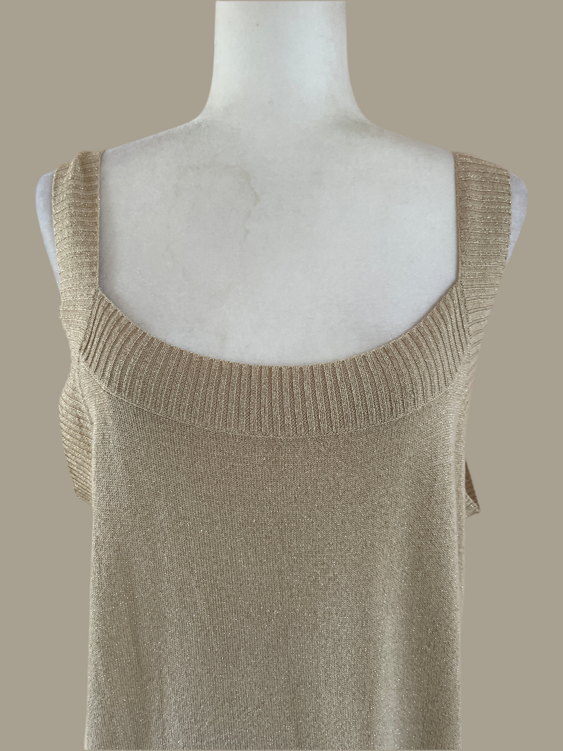 90s Vintage Bob Mackie Gold Shimmering Knit Dressy Top X/L