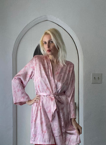 80s pink lingerie robe