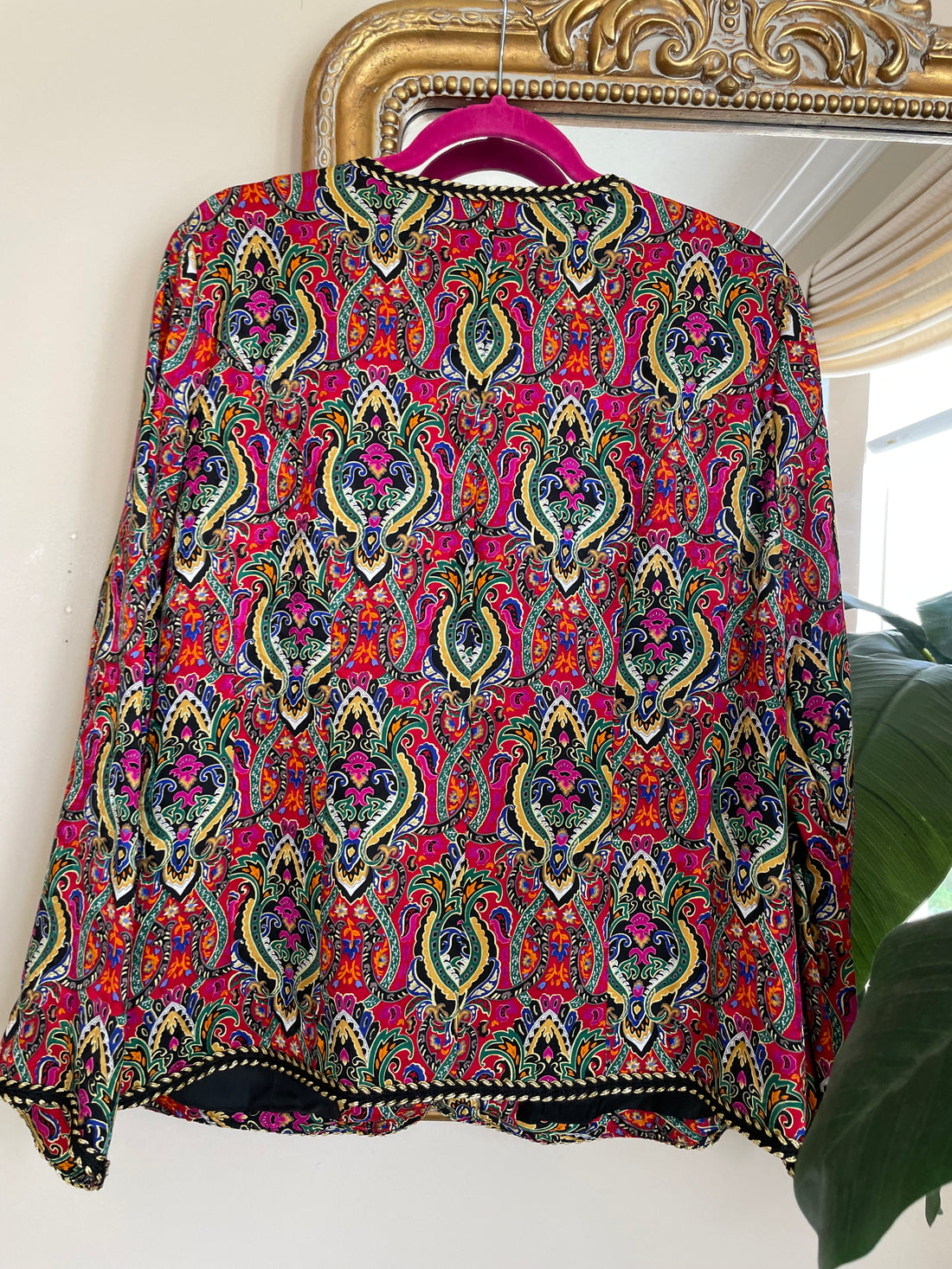 Vintage Maggie London 100% Silk Paisley Jacket Top M/L