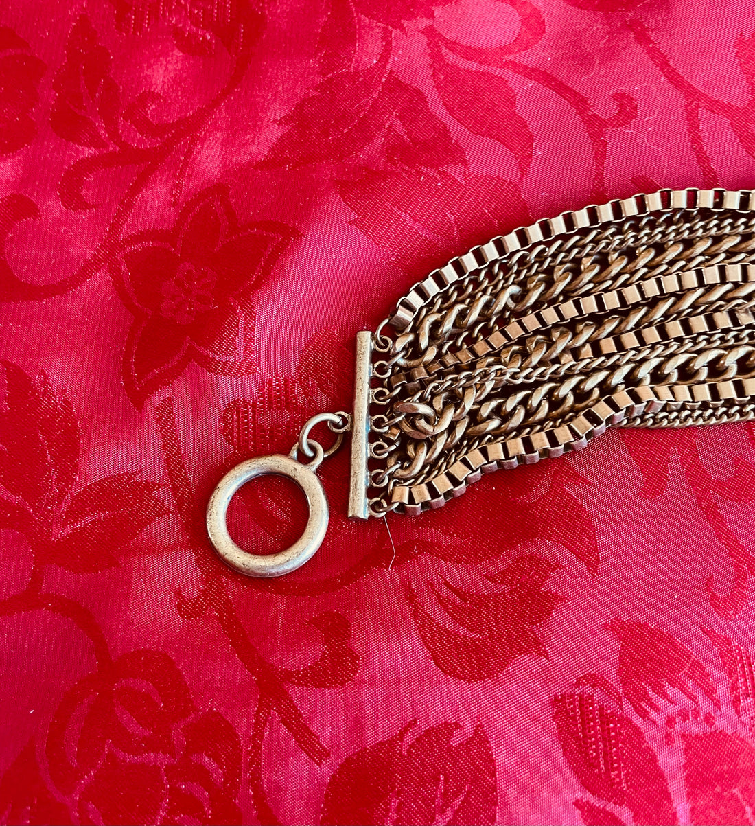 Vintage Bronze Tone Multiple Chains Bracelet