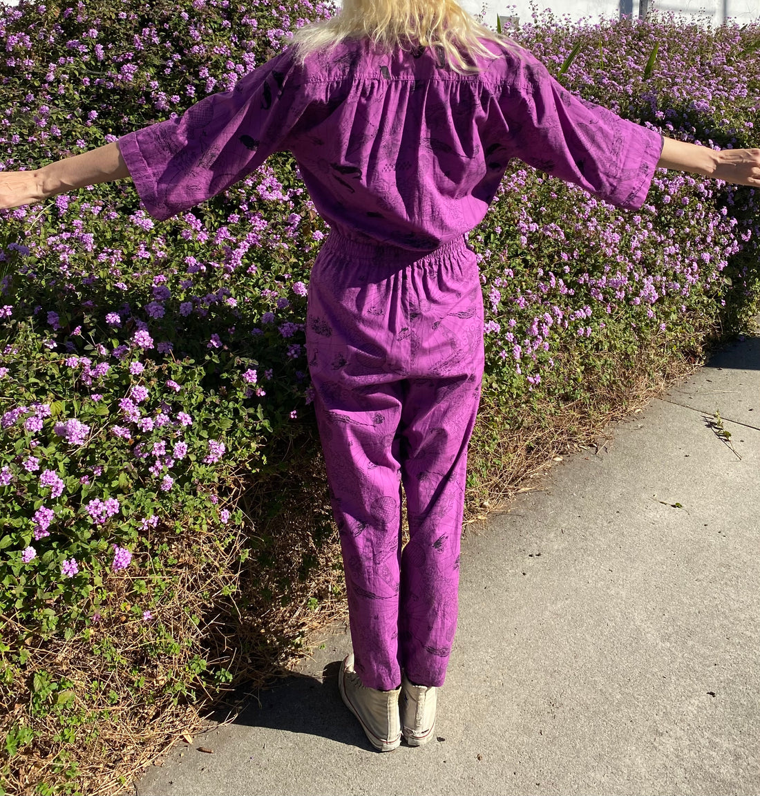 Vintage Diane Von Furstenburg Purple Cotton Jumpsuit M