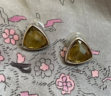 80s Anne Klein Silver Tone Pierced Earrings