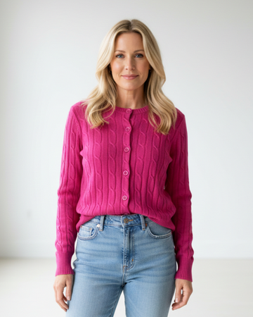 80s Vintage L.L. Bean Pink Button Front Cardigan Sweater M