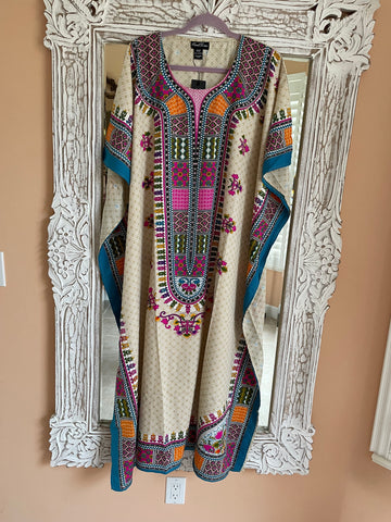 Flowing 100% Poly Caftan Lounge Wear Kimono Day Evening Maxi Dress Plus size 1X-4X