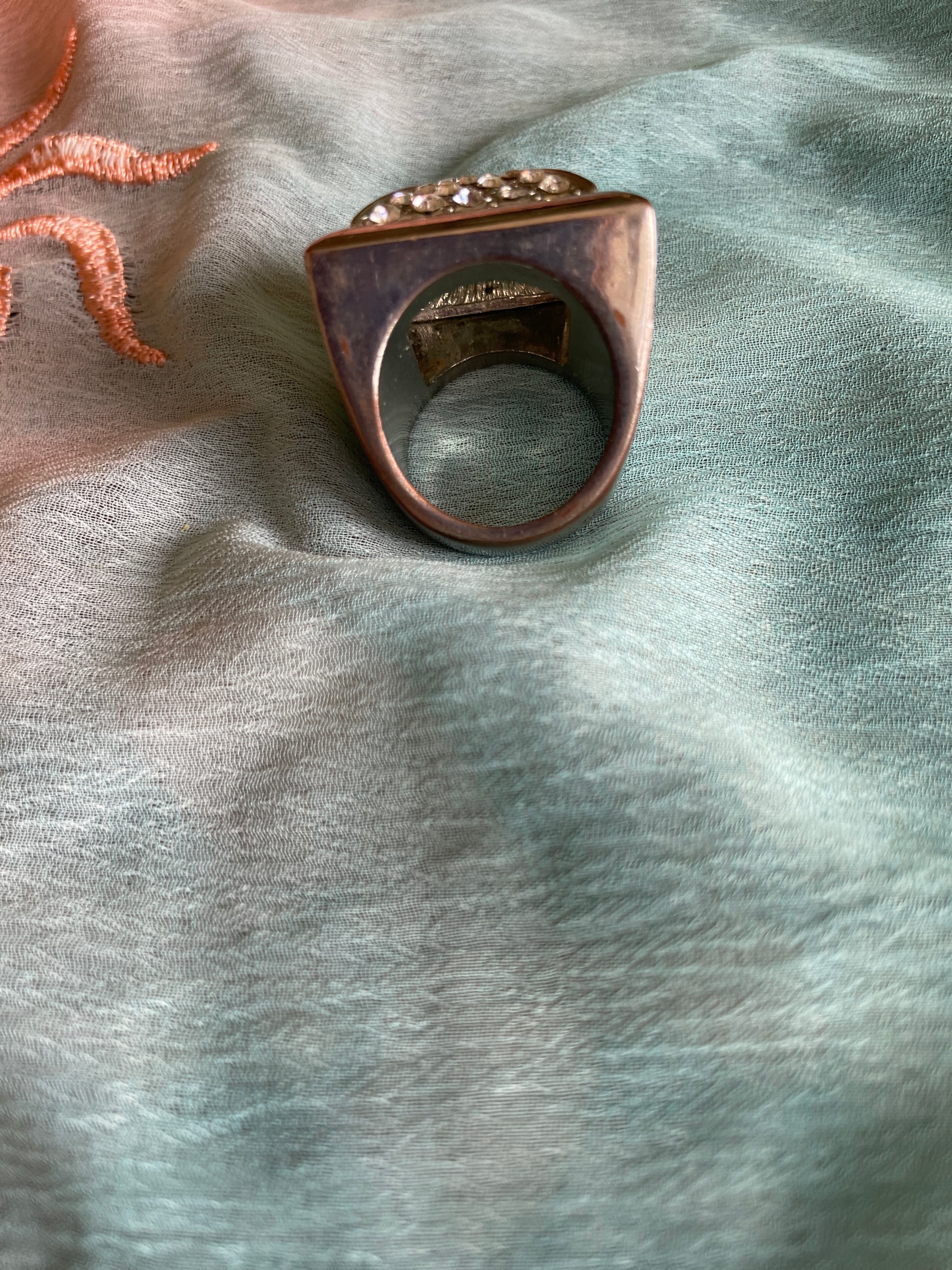  80s Vintage Silver Tone Chunky Ring