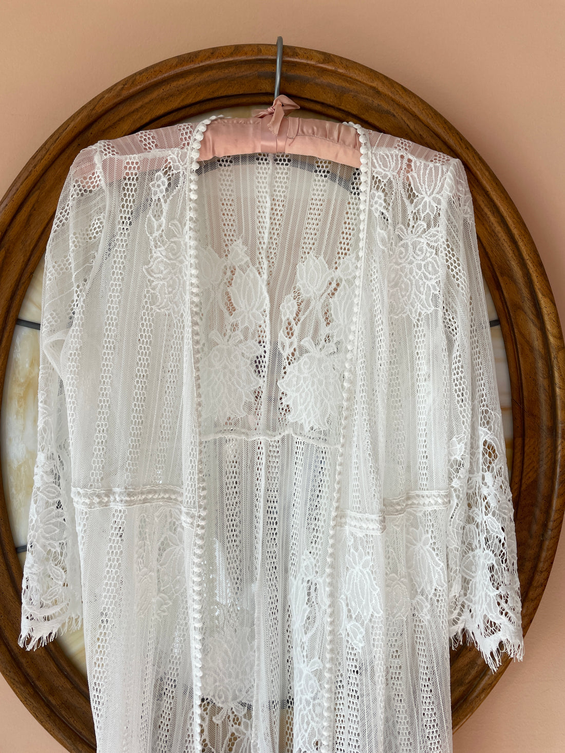 White Sheer See Through Crochet open Front Pretty Top S