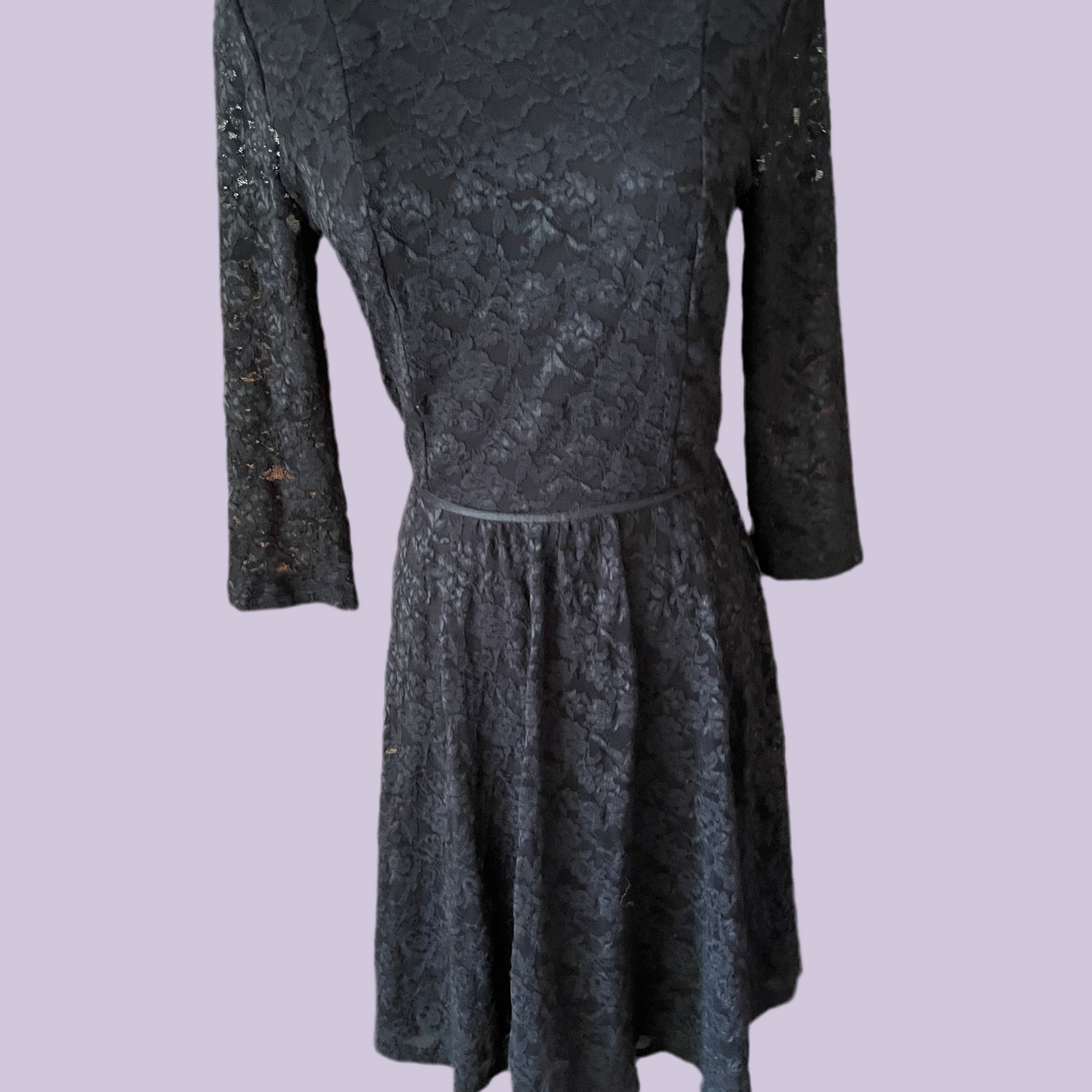2000s Victoria’s Secret Black Lace Mini Dress XSP