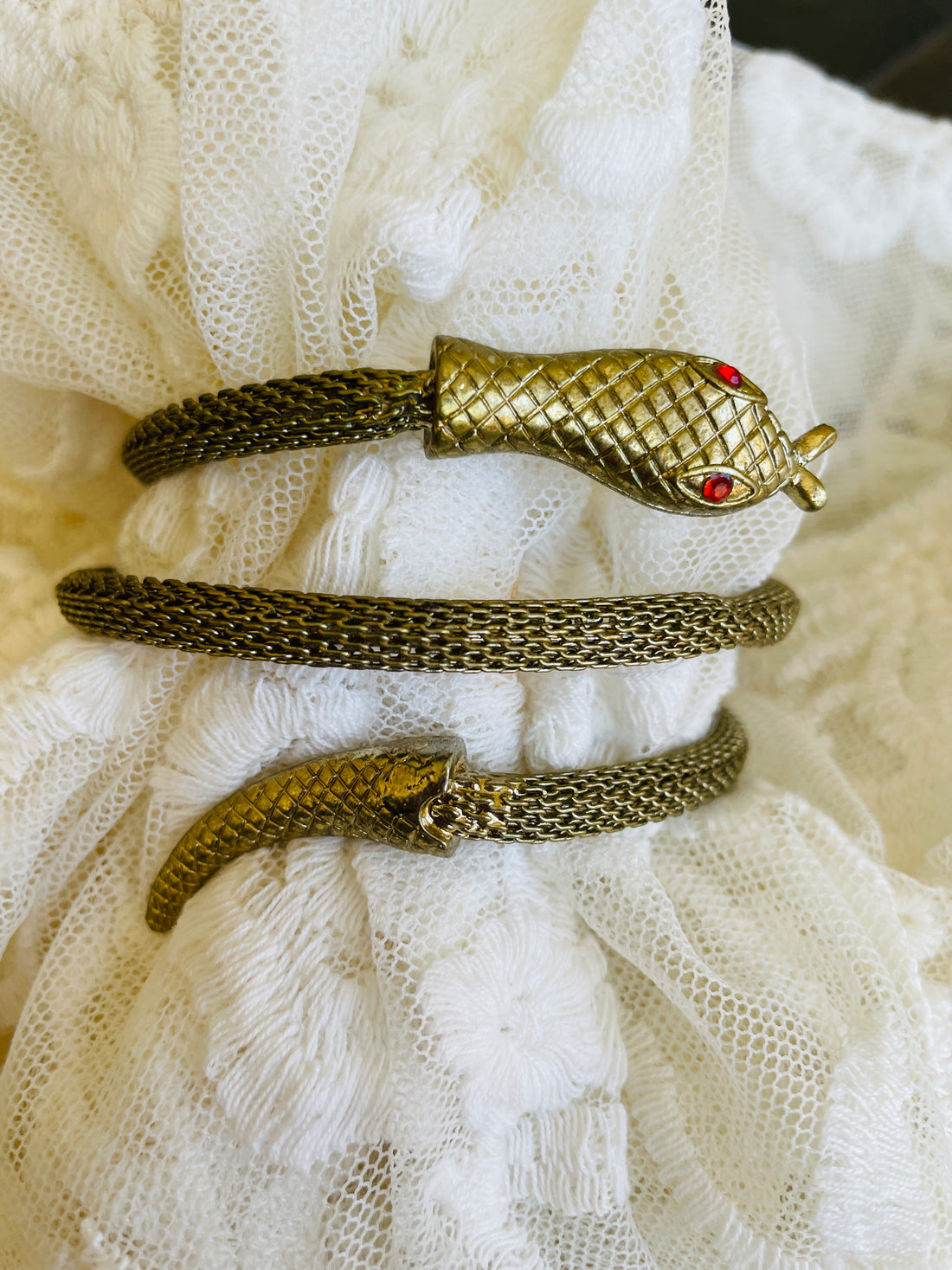 90s Vintage Snake Cuff Bracelet