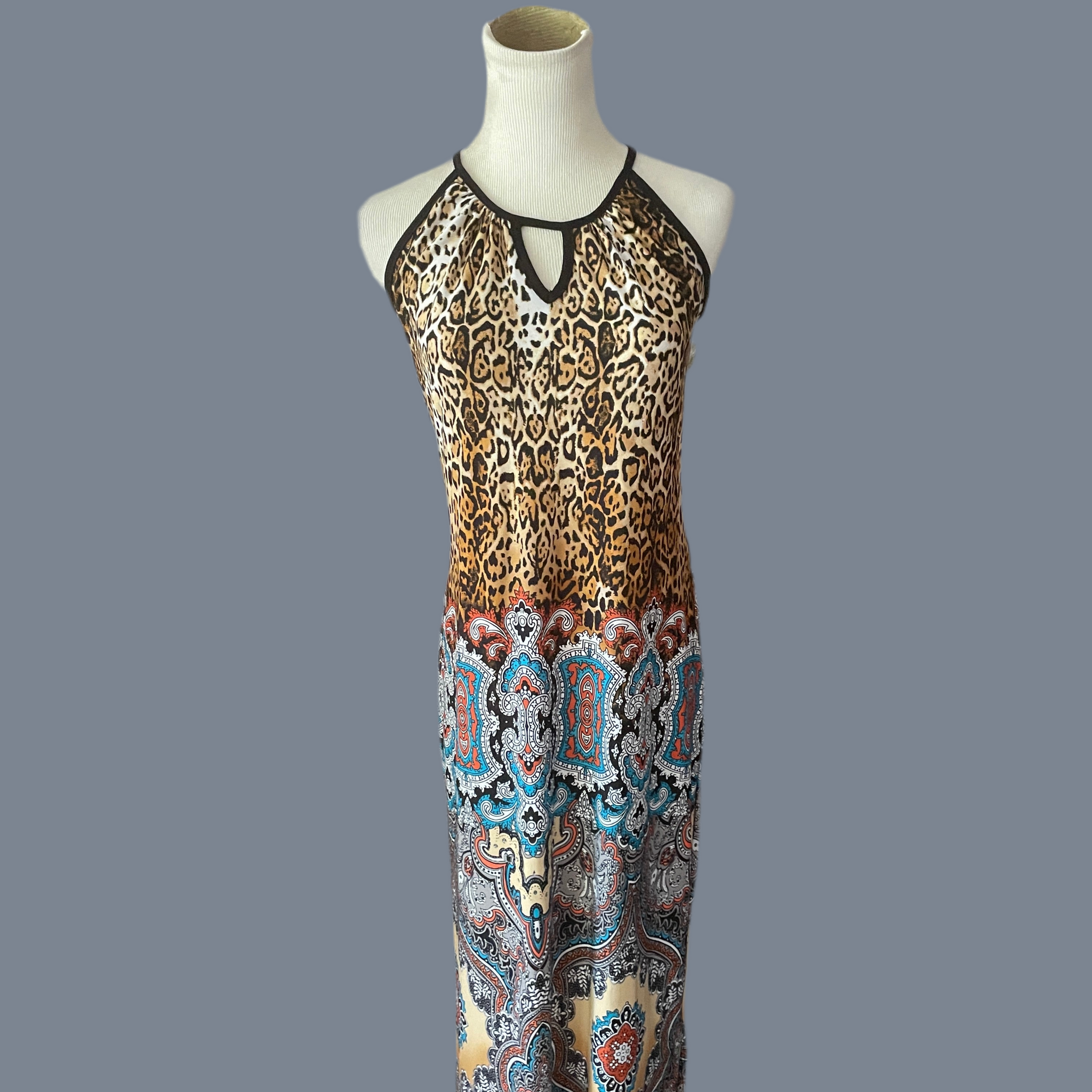 2000s Casual Boho Print Maxi Dress S