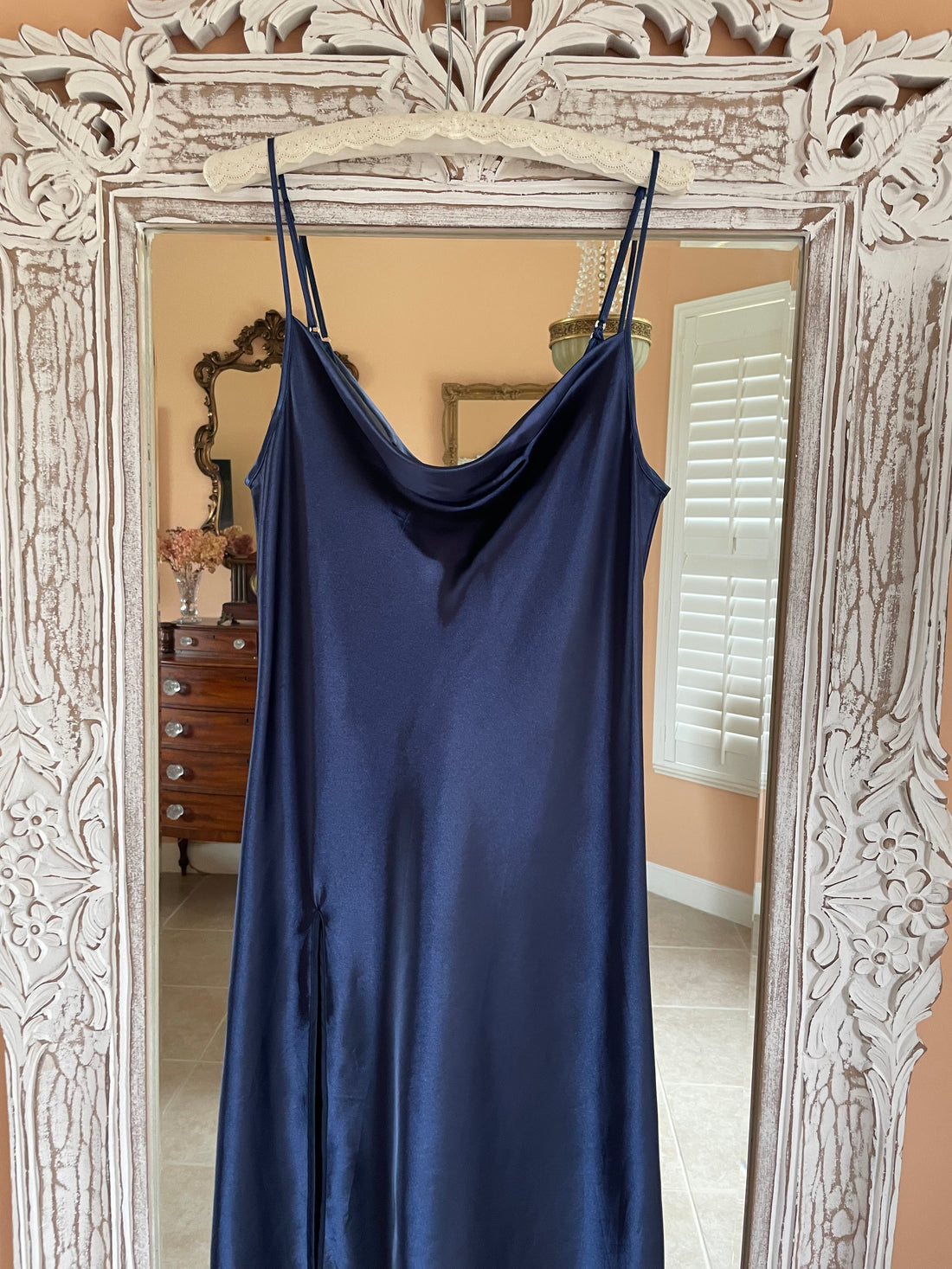Elegant Silky Poly Loungewear Lingerie Gown M