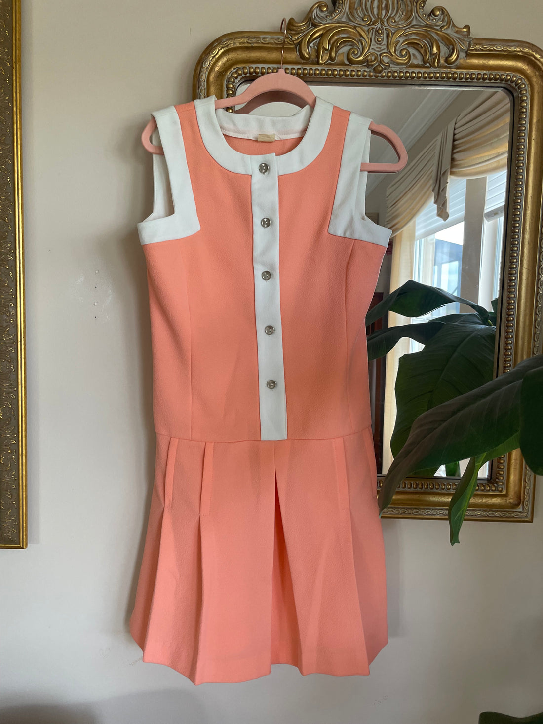 Vintage 60s Handmade Mod Scooter Mini Dress Sm