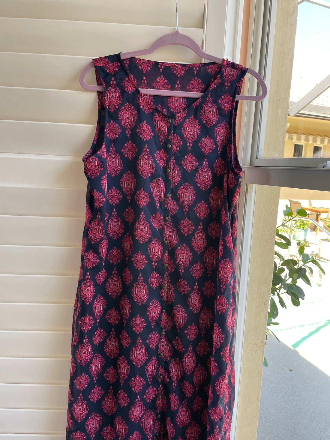 Paisley print boho maxi dress