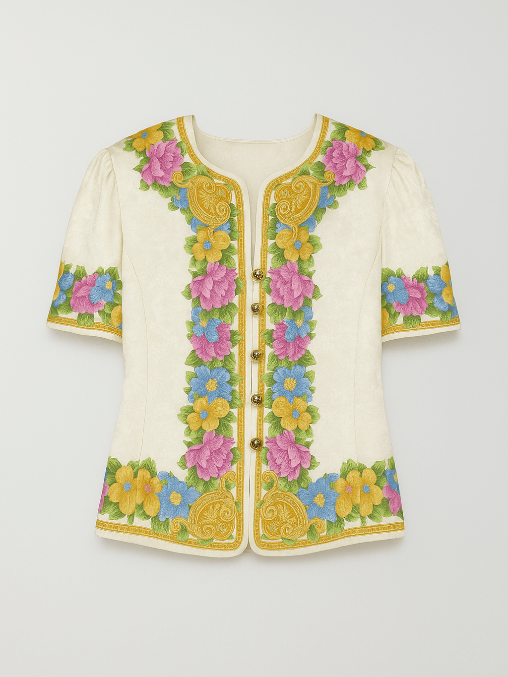 Designer Adrianna Papell 100% Silk Floral Top M