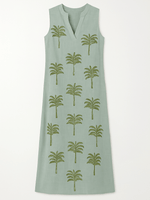 2000s Designer Muriel Brandolini Palm Tree Print Dress S/M