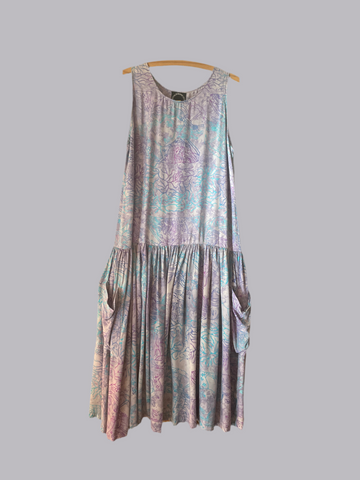2000s Boho Sleeveless Multi Colored Midi Dress M/L