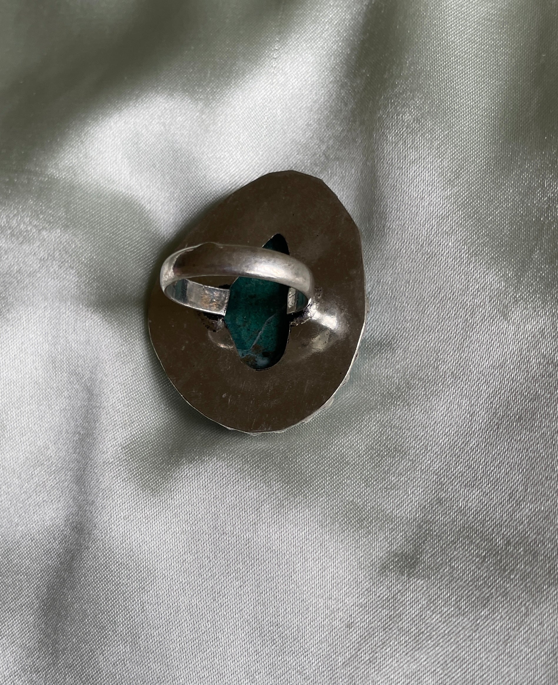  2000s Sterling Silver Plated Semi Precious Stone Ring