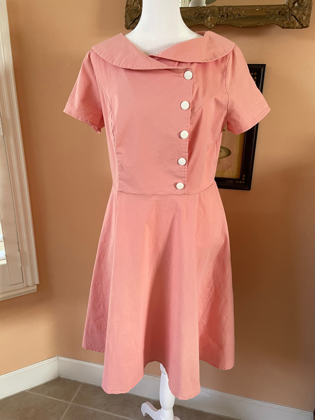 2000s Retro Style Pink Bubble Gum Color Day Dress M