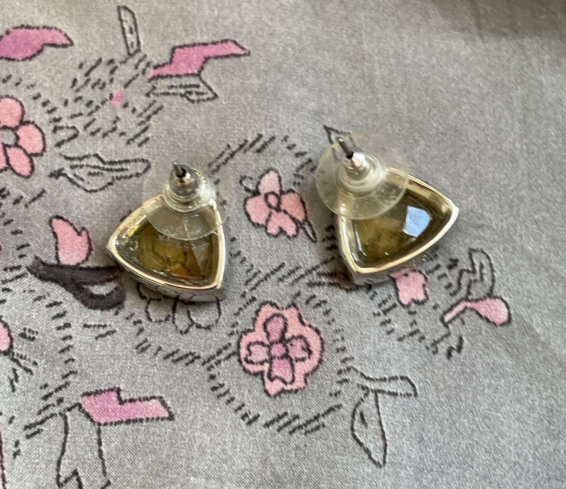  80s Anne Klein Silver Tone Pierced Earrings