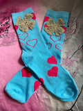 Blue heart socks