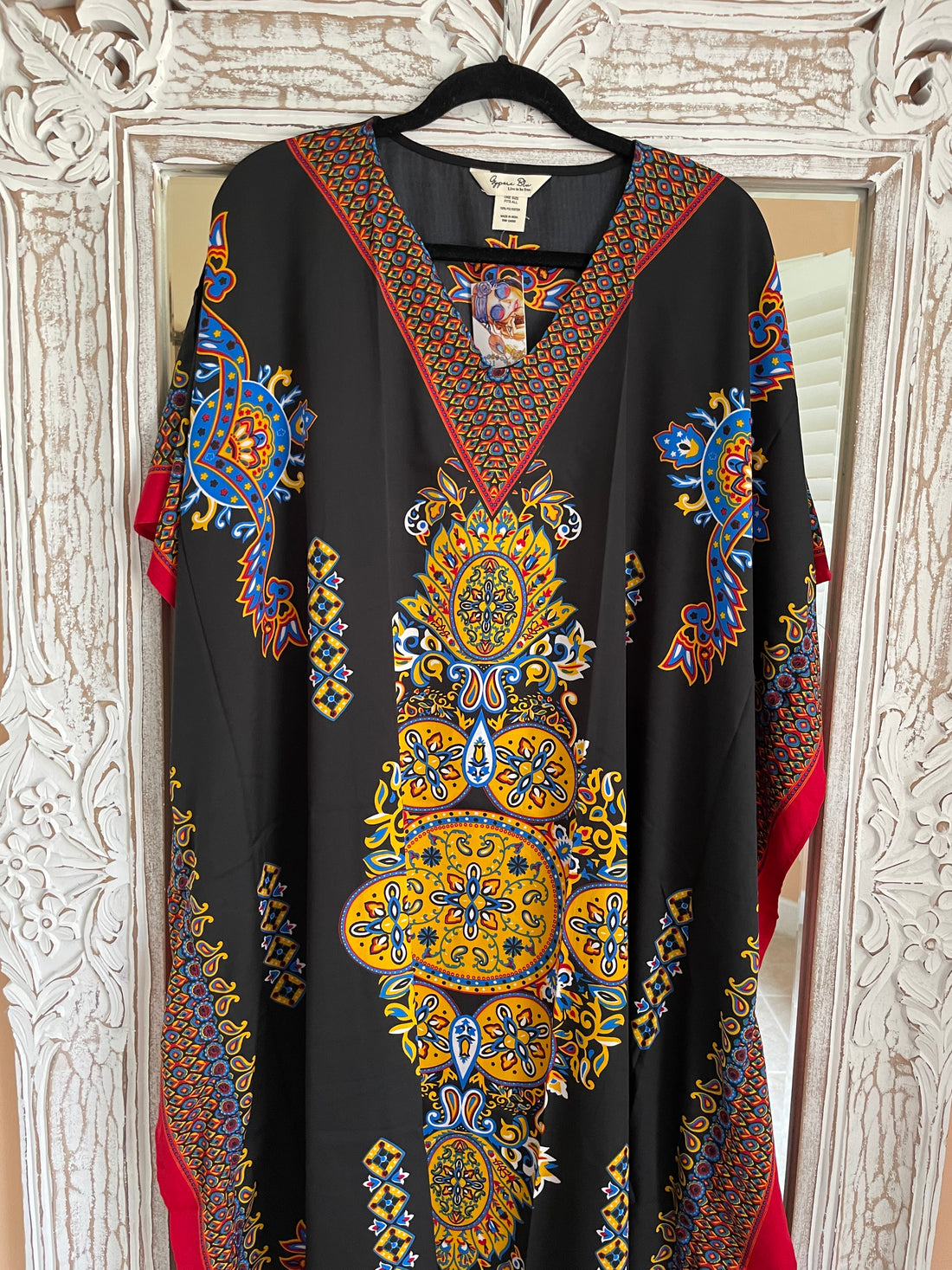 Boho Black Decorative Caftan Lounge Beach Wear Kimono Dress  Plus size