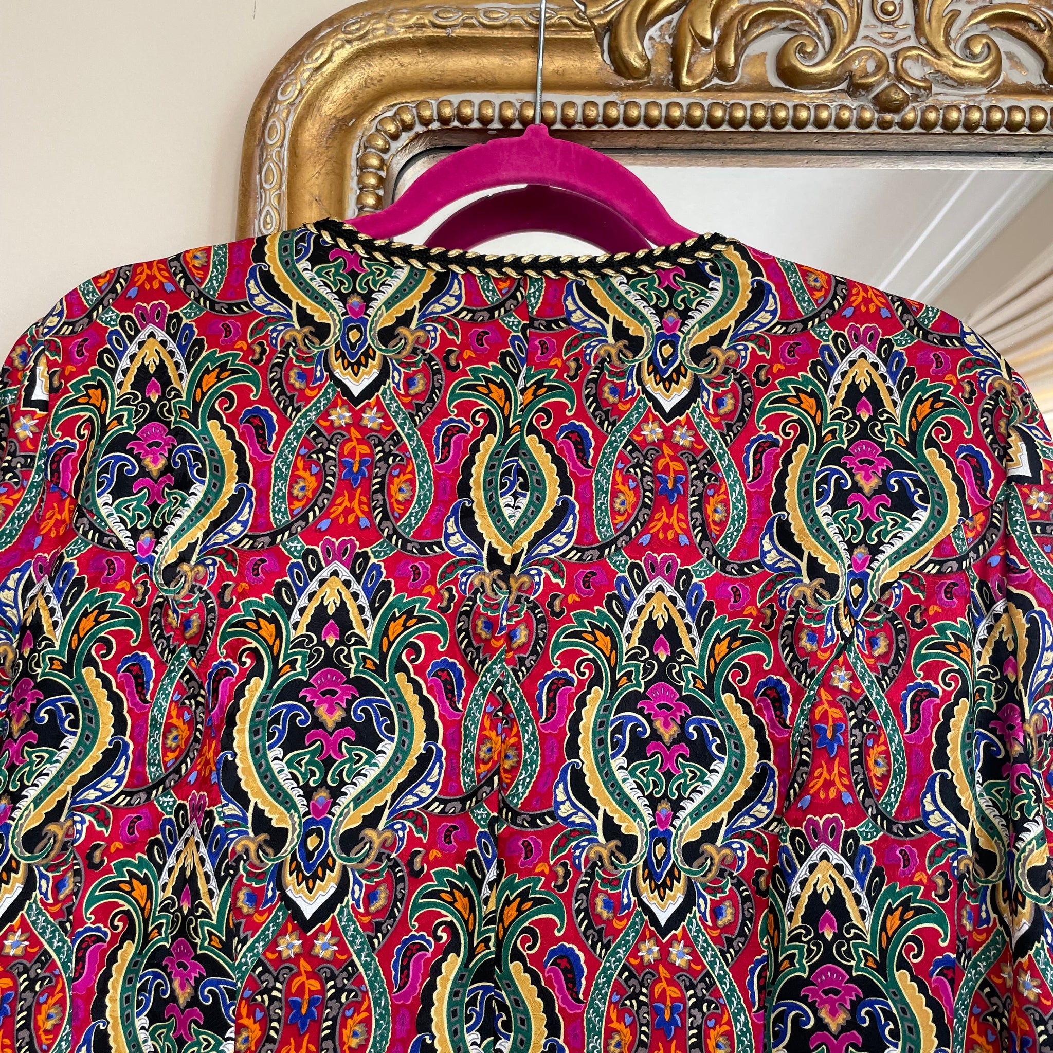 Vintage Maggie London 100% Silk Paisley Jacket Top M/L