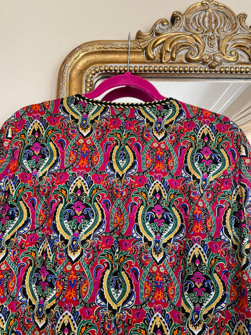 Vintage Maggie London 100% Silk Paisley Jacket Top M/L