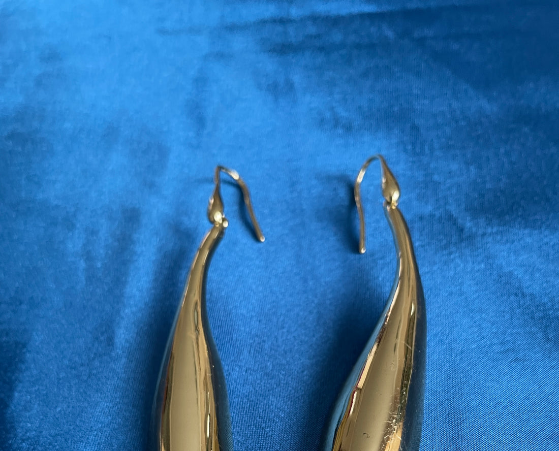 2000s Gold Plated Contemporary Pierced Earrings