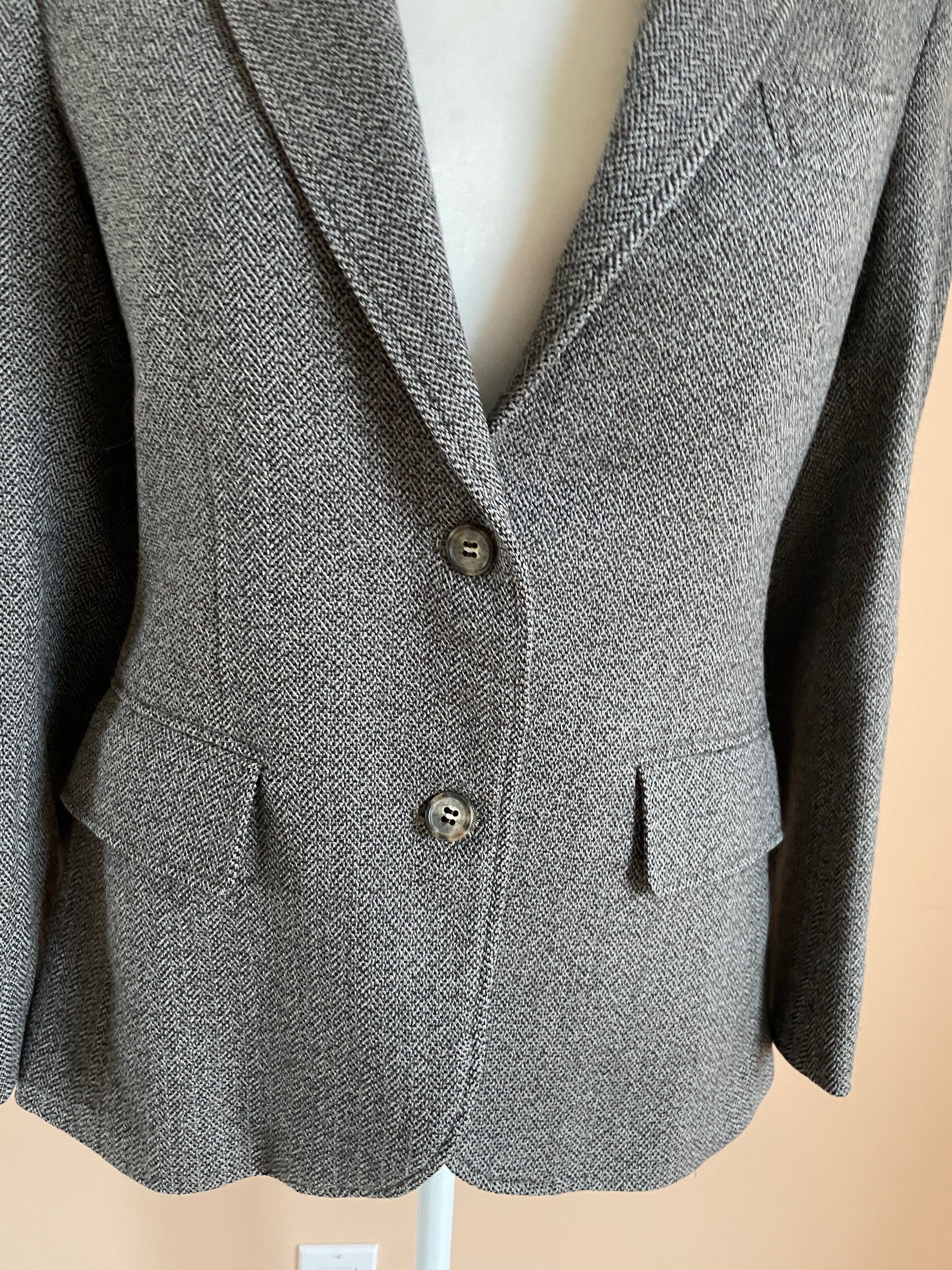  80s Wool Blend Classic Gray Blazer Jacket S