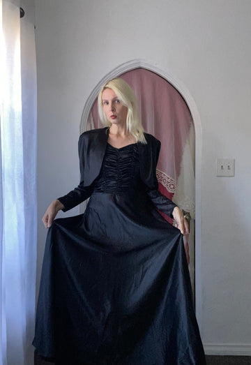Vintage Victoria Secret Rare Black Elegant Gown with Jacket XS-Sm