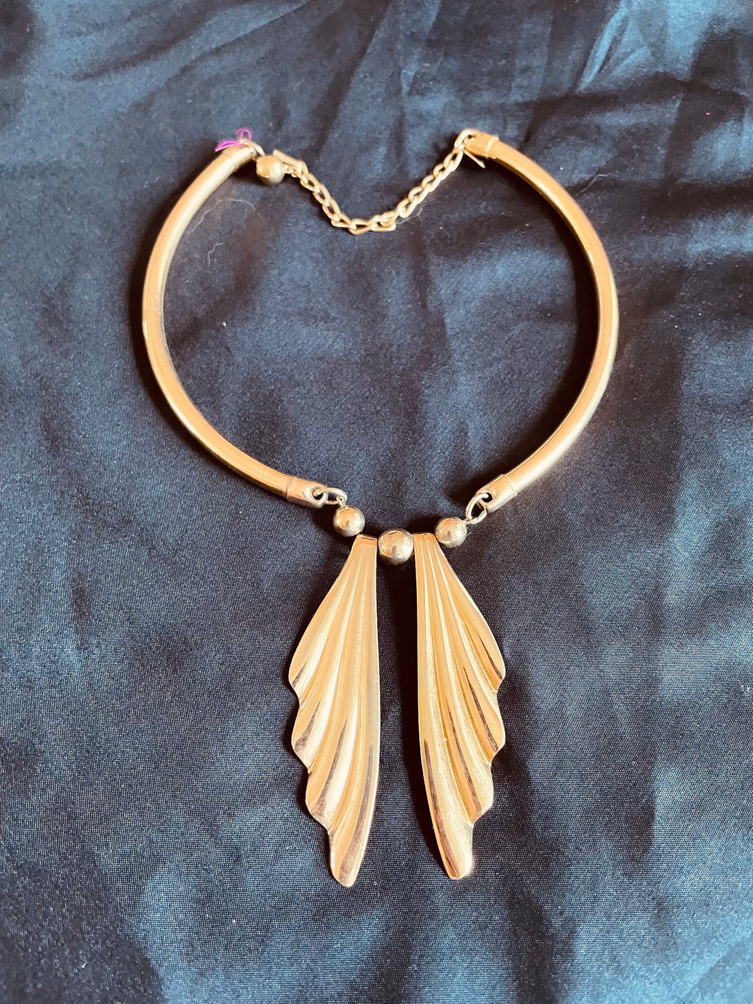 Vintage Signed Park Lane Gold Tone Collar Choker Pendant Necklace
