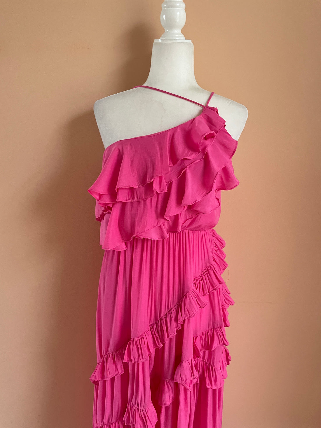 2000s Pink Ruffled Party Dress