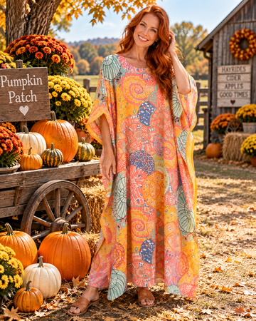 Live the Relaxed Casual Boho Life Beach Lounge Evening Caftans.    1X-4X