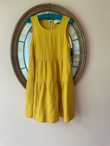 2000’s Gold Tiered Cotton Sleeveless Mini Dress X/S