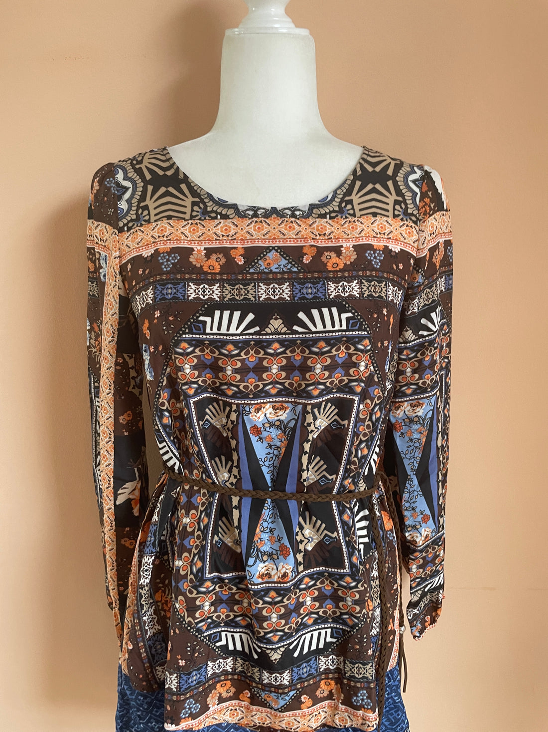 2000s boho mini dress