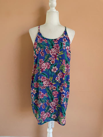 2000’s Tropical Floral Sleeveless Summer Casual Short Dress S